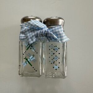 Handcrafted Glass Stainless Dragonfly Salt & Pepper Shakers